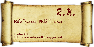 Réczei Mónika névjegykártya